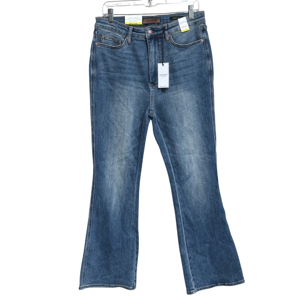 NWT Judy Blue High Waist Bootcut Jeans Tummy Control Blue Short Inseam 13/31